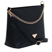 Bolsa Feminina Via Uno Casual Moderna com Corrente Decorativa