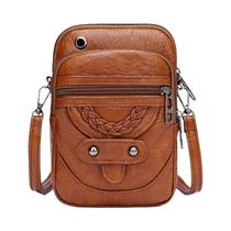 Bolsa Feminina Vintage De Couro PU Pequena Bolsa De Ombro Crossbody Bolsa De Dinheiro Bolsa Para