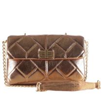 Bolsa Feminina Zariff Tiracolo com Alça em Corrente 178 Bronze