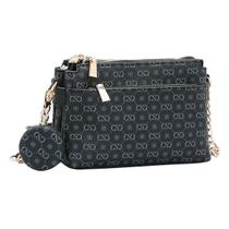 Bolsa FemininaTransversal Chenson CG85408 Monograma Elegance Cor:Preto