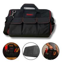 Bolsa Ferramentas Reforçada 18 Bolsos Lona 1680D Base Plástico Profissional Eletricista Marceneiro