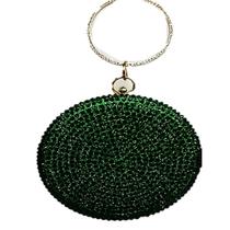 Bolsa Festa Clutch Circular Com Pedraria Cor Verde Com Alça