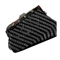 Bolsa Festa Clutch De Strass Preto Com Design Moderno