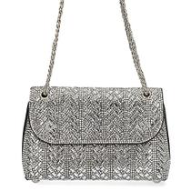Bolsa Festa Clutch Prata Com Alça e Strass Super Elegante