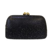 Bolsa Festa Clutch Preta Toda Em Strass E Alça