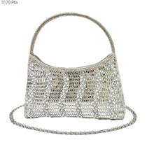 Bolsa Festa Clutch Social com Brilho / Noite / Casamento / Balada Alça de Mão e Corrente 3170