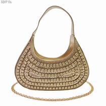 Bolsa Festa Clutch Social Strass Brilho / Noite / Casamento / Balada Alça de Mão e Corrente 3207