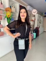 Bolsa festa com brilho transversal cabe celular bolso único ideal para sua balada