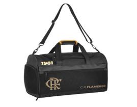 Bolsa Flamengo Meia Viagem Preta Com Dourado - Clio