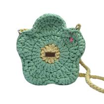 Bolsa Flor Verde e Amarela Candy em Crochê Artesanal