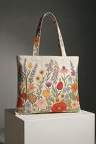 Bolsa Floral Aquarelada em Algodão Reciclado Leve Ecológica