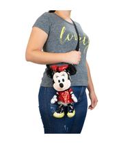Bolsa Formato Pelúcia Minnie Lantejoulas 30cm - Disney