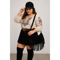 bolsa franja country rodeio camurça boho meia lua