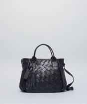 Bolsa g Frente Couro Tresse - Preto