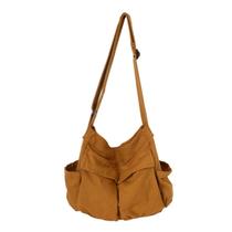 Bolsa GAXOS Vintage Brown Canvas Messenger 40x15 cm