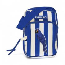 Bolsa Gema Farm ETC Arara Listrada Azul e Branca Verão 25 Bolsa Gema Farm ETC Arara Listrada Azul e Branca Verão 25
