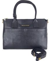 Bolsa grande alça de mão e transversal smartbag couro