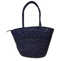 Bolsa Grande Artesanal Ombro Grande Cor:Azul Escuro