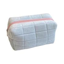 Bolsa Grande De Armazenamento De Cosméticos Em Pelúcia Sólida Para Mulheres, Organizador De