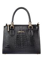 Bolsa grande de couro croco estruturada Emilia Bolsa grande de couro croco estruturada Emilia