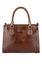 Bolsa grande de couro croco estruturada Emilia Bolsa grande de couro croco estruturada Emilia