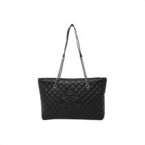 Bolsa Grande De Couro Preta Matelassê Capodarte Bolsa Grande De Couro Preta Matelassê Capodarte