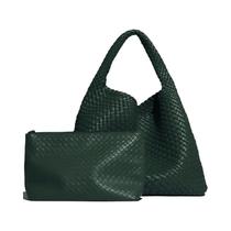 Bolsa Grande De Couro Trançado Para Mulheres, Bolsa De Ombro Macia, Ideal Para Trabalho, Compras,