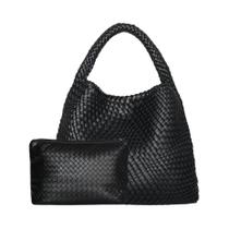 Bolsa Grande De Couro Trançado Para Mulheres, Bolsa De Ombro Macia, Ideal Para Trabalho, Compras,