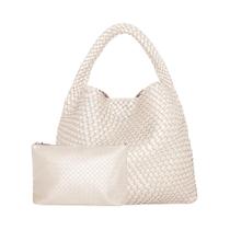Bolsa Grande De Couro Trançado Para Mulheres, Bolsa De Ombro Macia, Ideal Para Trabalho, Compras,