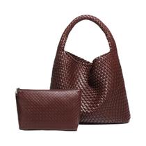 Bolsa Grande De Couro Trançado Para Mulheres, Bolsa De Ombro Macia, Ideal Para Trabalho, Compras,