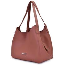 Bolsa grande de ombro feminina forrada fechamento com zíper com repartição Moncci Munique