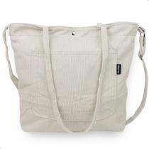 Bolsa Grande de Ombro Transversal Estilo Canelada com Botão Bolsa Grande de Ombro Transversal Estilo Canelada com Botão