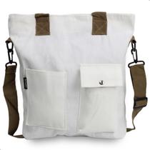 Bolsa Grande de Ombro Transversal Estilo Eco Bag com Botão