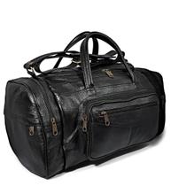 Bolsa Grande De Viagem Masculina Espaçosa De Couro Preto