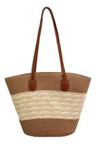 Bolsa Grande Espaçosa Feminina Shopping Palha Sintética Top Bolsa Grande Espaçosa Feminina Shopping Palha Sintética Top