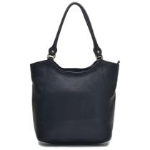 Bolsa Grande Feminina Couro Legítimo Alça de Ombro Sacola Fechamento Zíper Cor Preto Bolsa Grande Feminina Couro Legítimo Alça de Ombro Sacola Fechamento Zíper Cor Preto