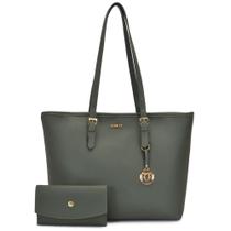 Bolsa grande feminina faculdade trabalho elegante de ombro com zíper carteira necessaire Mimi Moncci Bolsa grande feminina faculdade trabalho elegante de ombro com zíper carteira necessaire Mimi Moncci