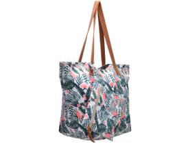 Bolsa Grande Feminina + Necessaire Tecido Impermeável Alça de Ombro Sacola Praia Fechamento Zíper Cor Rosê