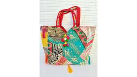 Bolsa Grande Indiana De Patchwork Colorida - Cod.022