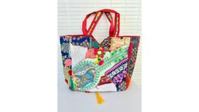 Bolsa Grande Indiana De Patchwork Colorida - Cod.022 Bolsa Grande Indiana De Patchwork Colorida - Cod.022