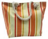 Bolsa Grande Para Praia E Piscina Em Tecido E Alça De Corda