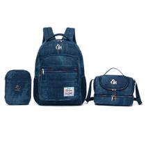 Bolsa Guelph Mochila Escolar Juvenil Com Kit Estojolancheira