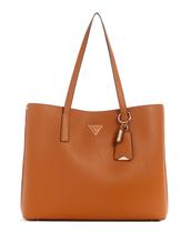 Bolsa GUESS Meridian Girlfriend Tote Cognac com bolsos