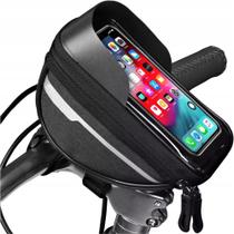 Bolsa Guidão Bicicleta B-max Impermeável Suporte Celular Preto Bolsa Guidão Bicicleta B-max Impermeável Suporte Celular Preto