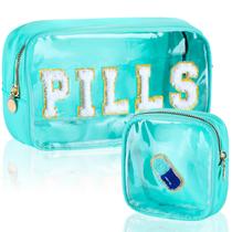 Bolsa Hillban Medicine Chenille Letter Bag Preppy Travel, 2 unidades