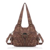 Bolsa Hobo Angel Barcelo, moda espaçosa para mulheres, marrom