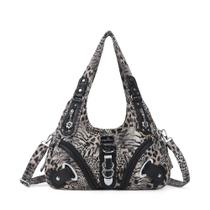Bolsa Hobo Angel Kiss em material vegano Estampa Onça 36x13x33cm Bolsa Hobo Angel Kiss em material vegano Estampa Onça 36x13x33cm