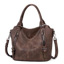 Bolsa Hobo CLUCI em material vegano Dark Coffee para mulheres
