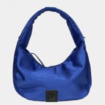 Bolsa Hobo de Cetim Azul