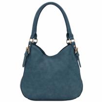 Bolsa Hobo FashionPuzzle de material sintético leve azul-cinza Bolsa Hobo FashionPuzzle de material sintético leve azul-cinza